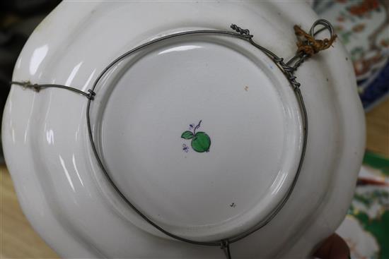 A quantity of plates, a Chinese bowl and a jug